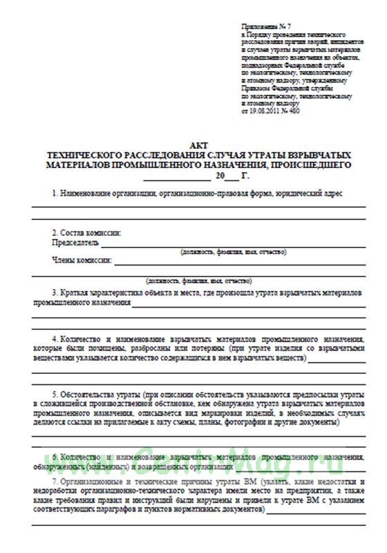 Акт расследования факта причинения ущерба работодателю образец